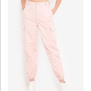 Topshop baby pink cargo pants